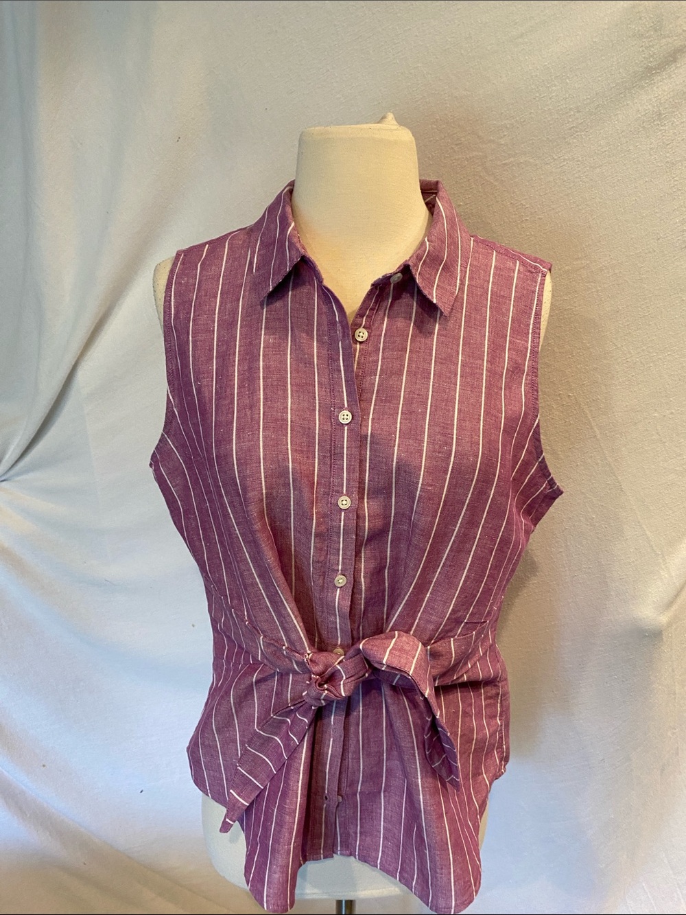 Talbots, linen blend Tie Waist Top -